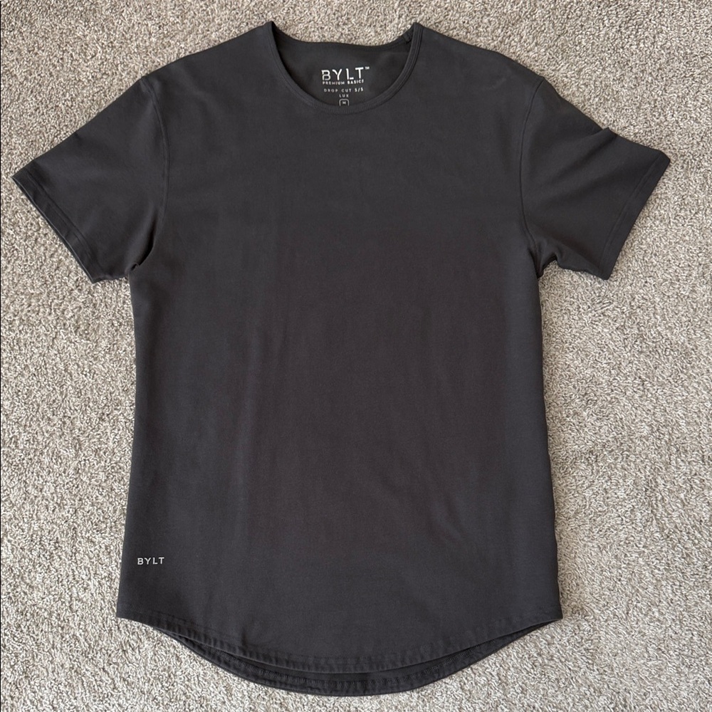 Men's Bylt Basics Drop-Cut: LUX Dark Grey Crew Neck Shirt
